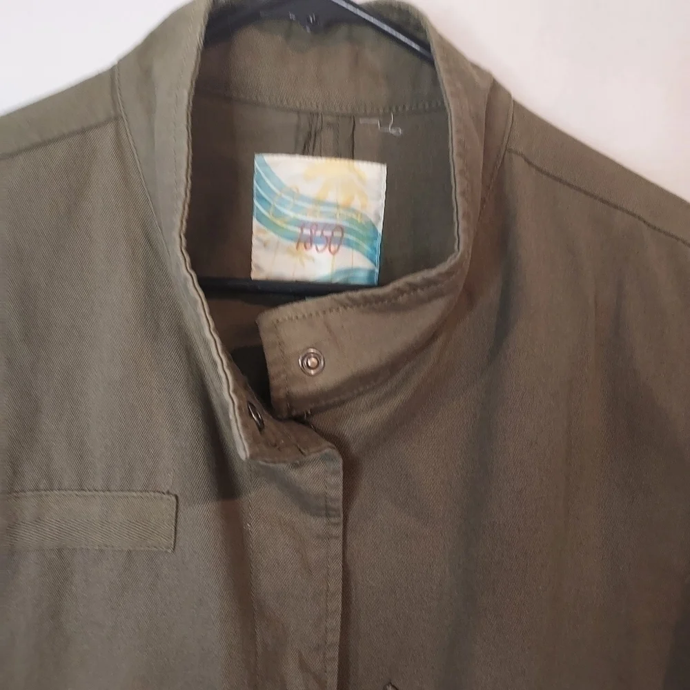 CALI 1850 Military Zara fatigue olive green oversize pearl detail jacket… - Picture 6 of 15